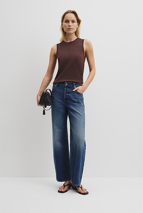 Pointelle Detail Neck Tank