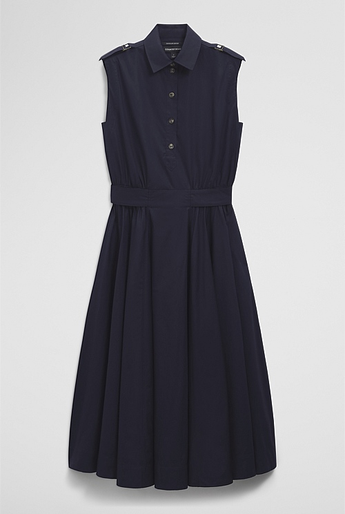 Australian Cotton Fit-and-Flare Midi Dress Australian Cotton Fit-and-Flare Midi Dress