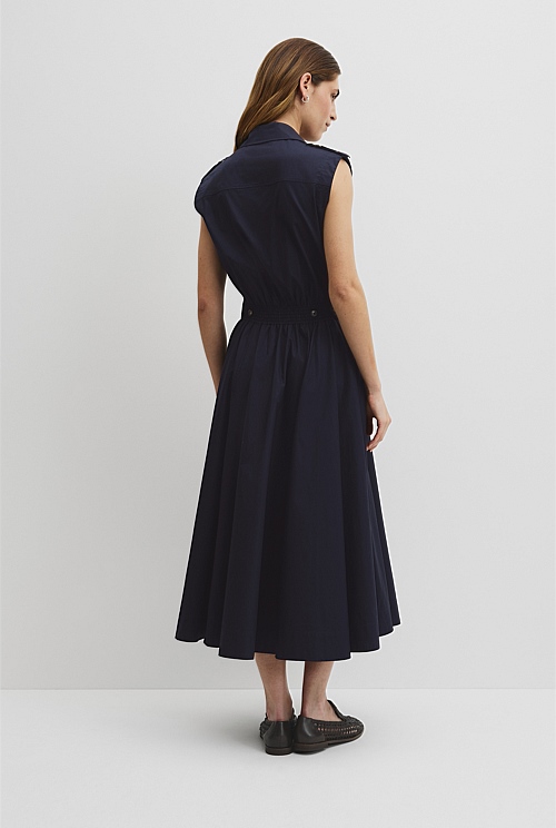 Australian Cotton Fit-and-Flare Midi Dress Australian Cotton Fit-and-Flare Midi Dress