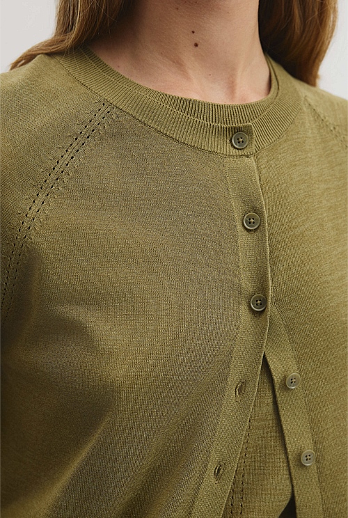 Pointelle Detail Cardigan Pointelle Detail Cardigan