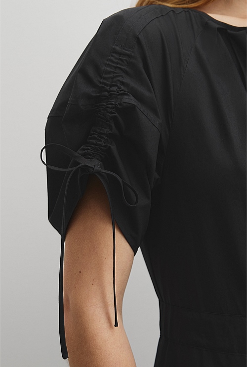 Gathered Sleeve Midi Dress Gathered Sleeve Midi Dress