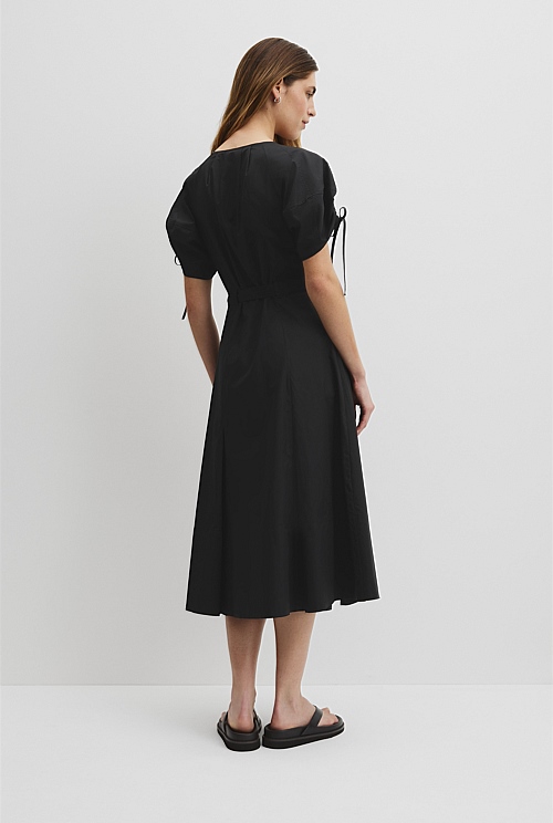 Gathered Sleeve Midi Dress Gathered Sleeve Midi Dress