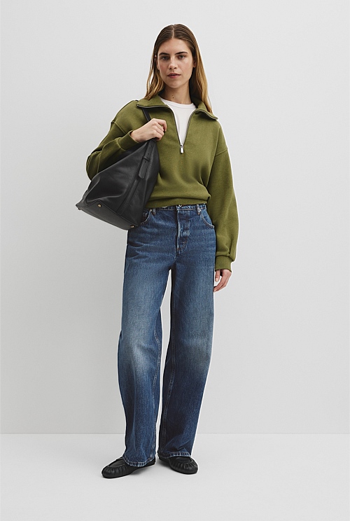 Australian Cotton Funnel Neck Sweat Australian Cotton Funnel Neck Sweat