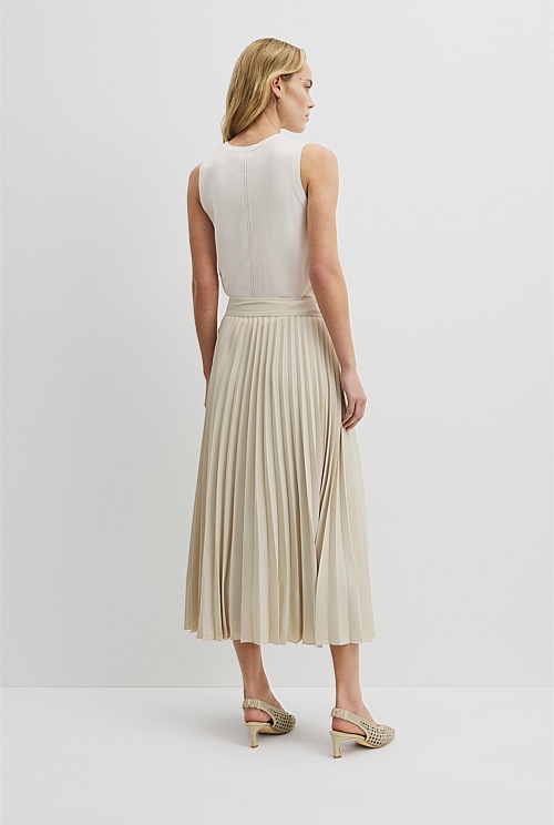 Pleated Midi Skirt