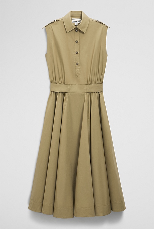 Australian Cotton Fit-and-Flare Midi Dress Australian Cotton Fit-and-Flare Midi Dress
