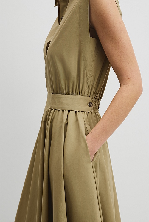 Australian Cotton Fit-and-Flare Midi Dress Australian Cotton Fit-and-Flare Midi Dress