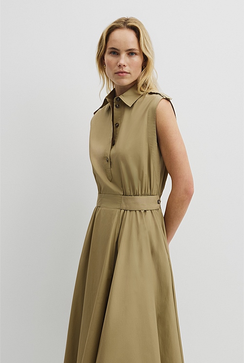 Australian Cotton Fit-and-Flare Midi Dress Australian Cotton Fit-and-Flare Midi Dress