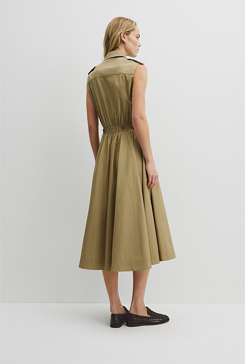 Australian Cotton Fit-and-Flare Midi Dress Australian Cotton Fit-and-Flare Midi Dress