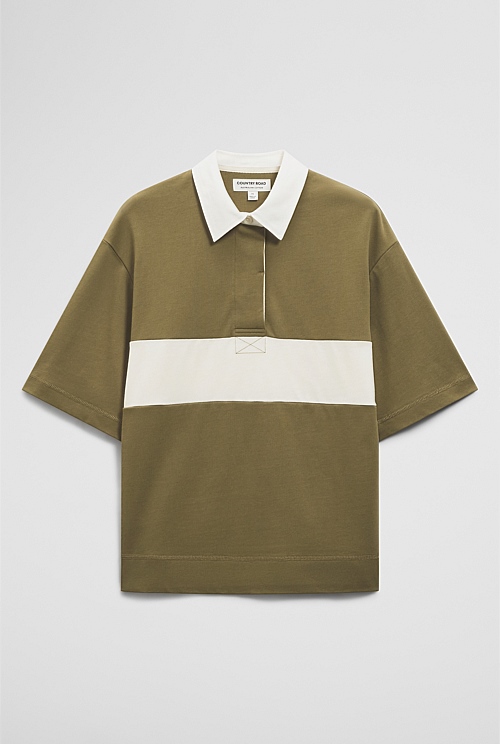 Australian Cotton Short Sleeve Workwear Block Rugby Polo Australian Cotton Short Sleeve Workwear Block Rugby Polo