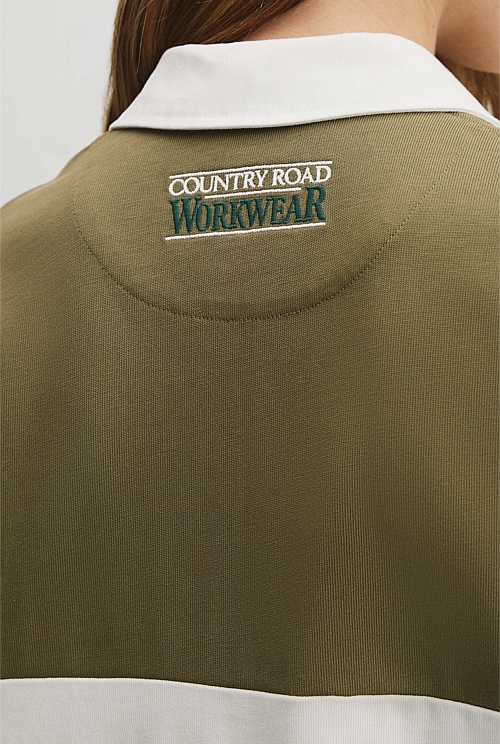 Australian Cotton Short Sleeve Workwear Block Rugby Polo Australian Cotton Short Sleeve Workwear Block Rugby Polo