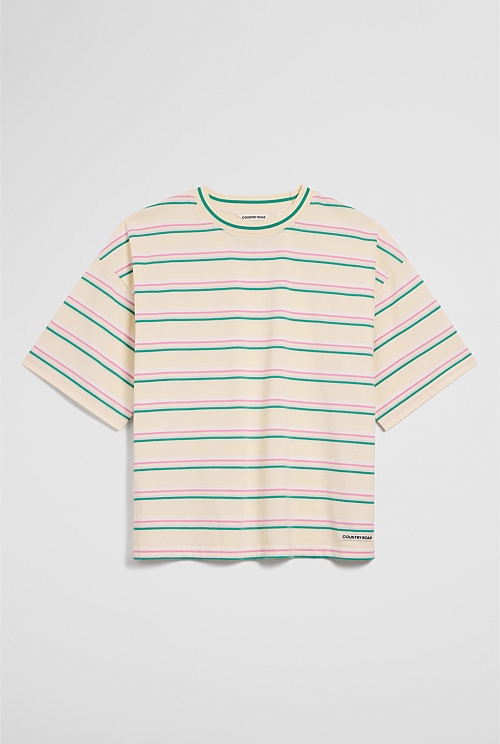 Teen Short Sleeve Oversized Stripe T-Shirt Teen Short Sleeve Oversized Stripe T-Shirt