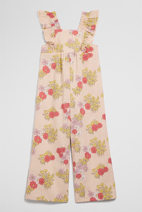 Short Sleeve Printed Jumpsuit