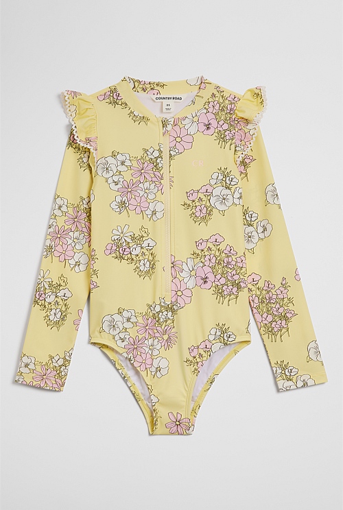 Long Sleeve Frill Swimsuit