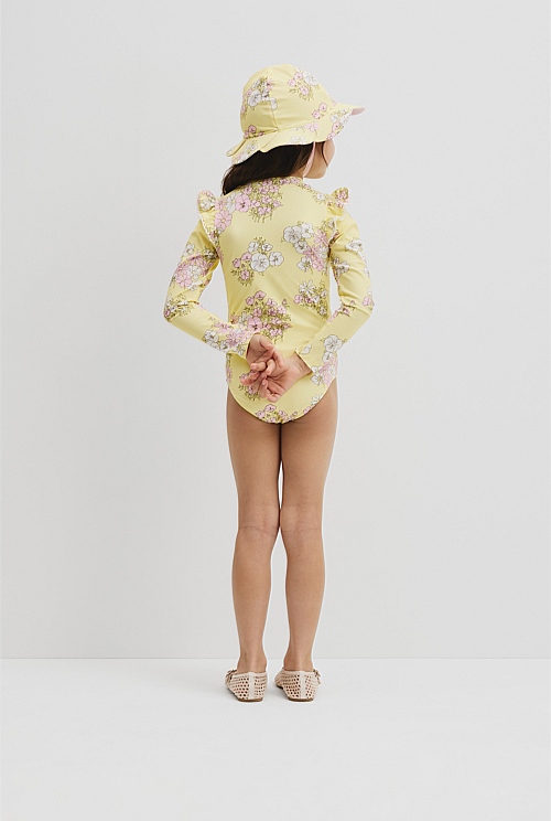 Long Sleeve Frill Swimsuit
