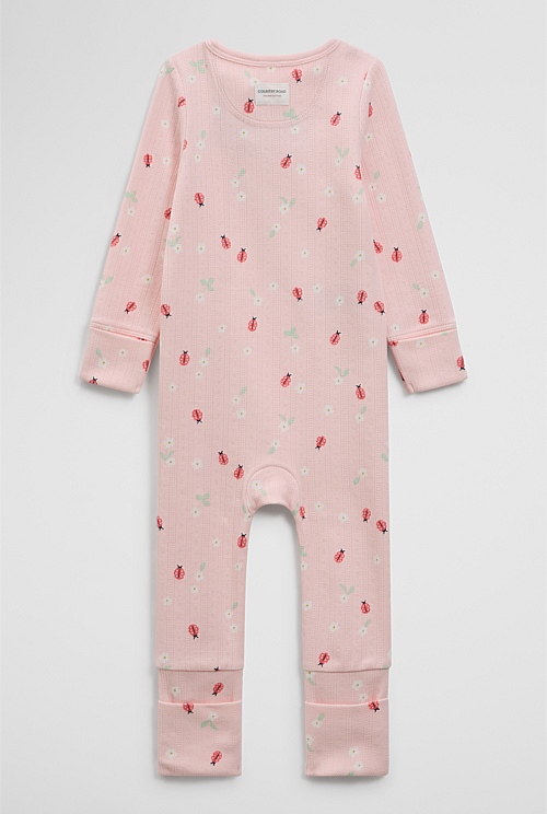 Organically Grown Cotton Blend Pointelle Jumpsuit
