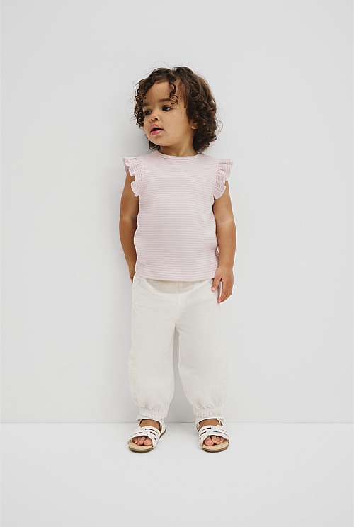 Australian Cotton Blend Short Sleeve Stripe Rib T-Shirt Australian Cotton Blend Short Sleeve Stripe Rib T-Shirt