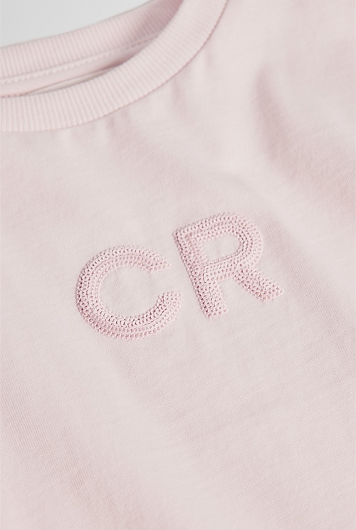 Australian Cotton Short Sleeve Sequin Logo T-Shirt