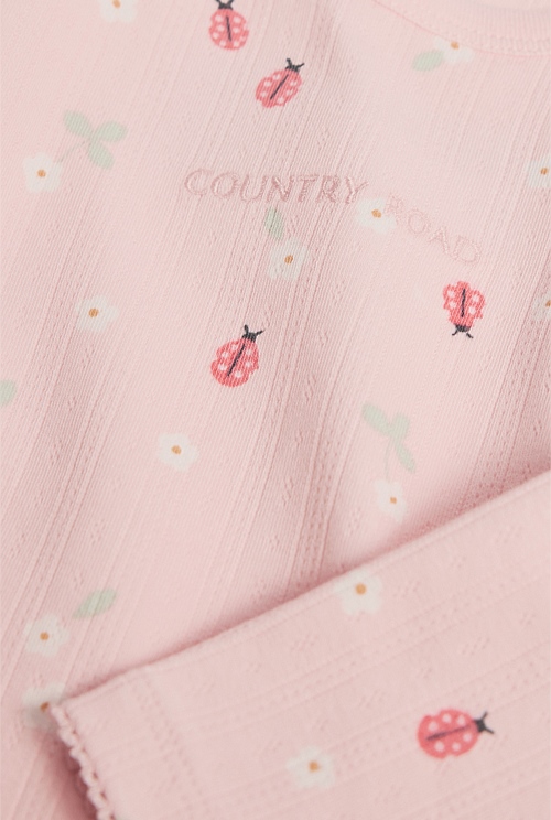 Organically Grown Cotton Blend Pointelle Frill Bodysuit