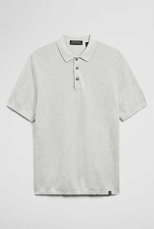 Short Sleeve Australian Good Earth Cotton Pique Knit Polo Short Sleeve Australian Good Earth Cotton Pique Knit Polo