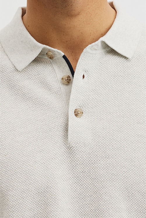 Short Sleeve Australian Good Earth Cotton Pique Knit Polo Short Sleeve Australian Good Earth Cotton Pique Knit Polo