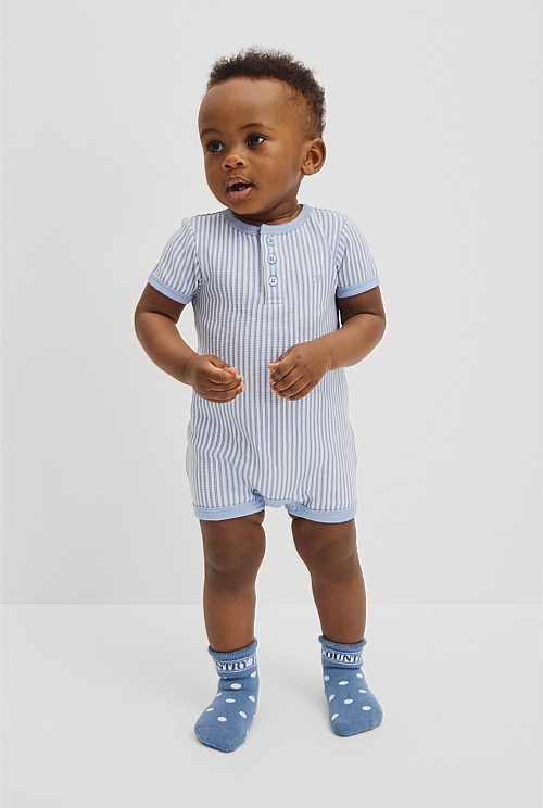 Short Sleeve Waffle Romper Short Sleeve Waffle Romper