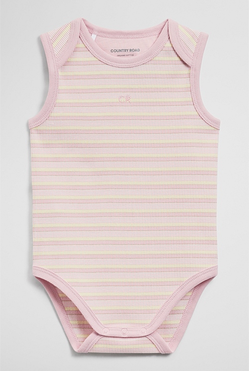 Organically Grown Cotton Blend Sleeveless Rib Bodysuit Organically Grown Cotton Blend Sleeveless Rib Bodysuit