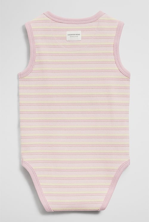 Organically Grown Cotton Blend Sleeveless Rib Bodysuit Organically Grown Cotton Blend Sleeveless Rib Bodysuit