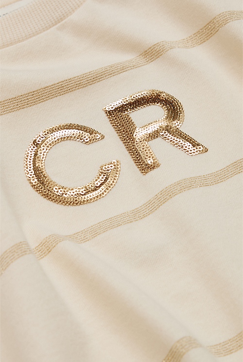 Short Sleeve Sequin Logo T-Shirt Short Sleeve Sequin Logo T-Shirt