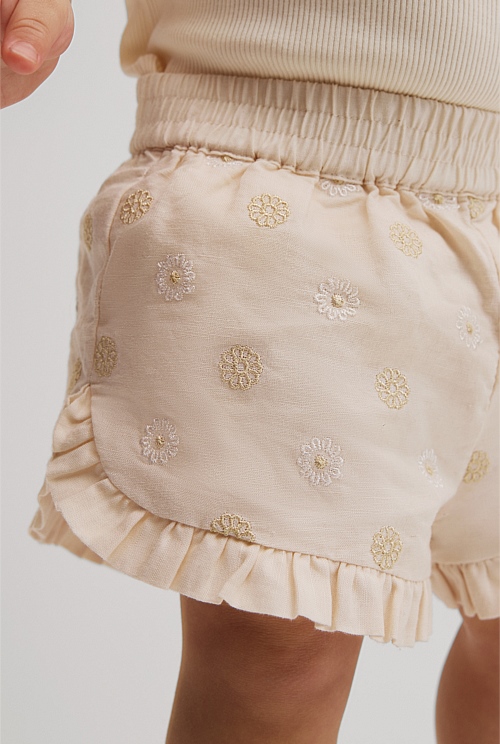 Pull On Embroidered Short Pull On Embroidered Short
