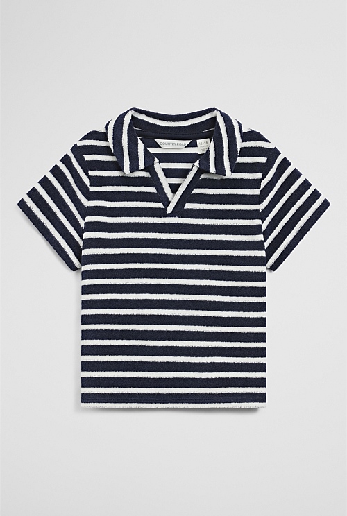 Relaxed Fit Stripe Terry Polo