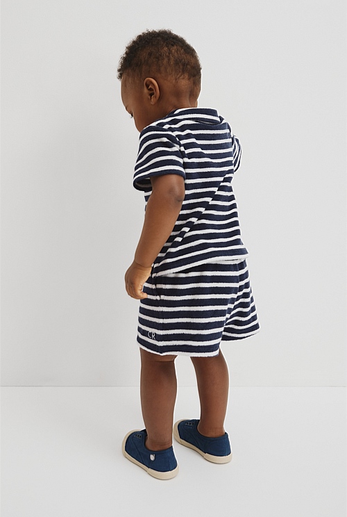 Relaxed Fit Stripe Terry Polo