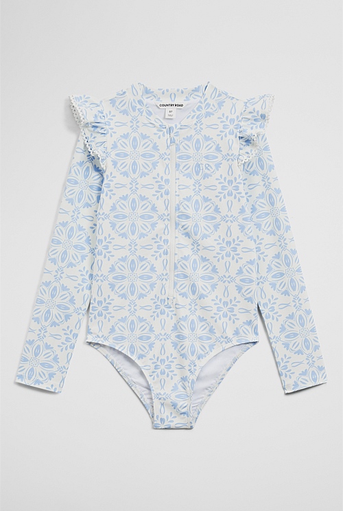 Long Sleeve Frill Swimsuit