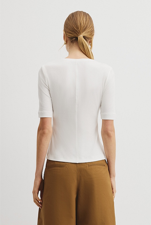 Fine Rib Henley T-Shirt Fine Rib Henley T-Shirt