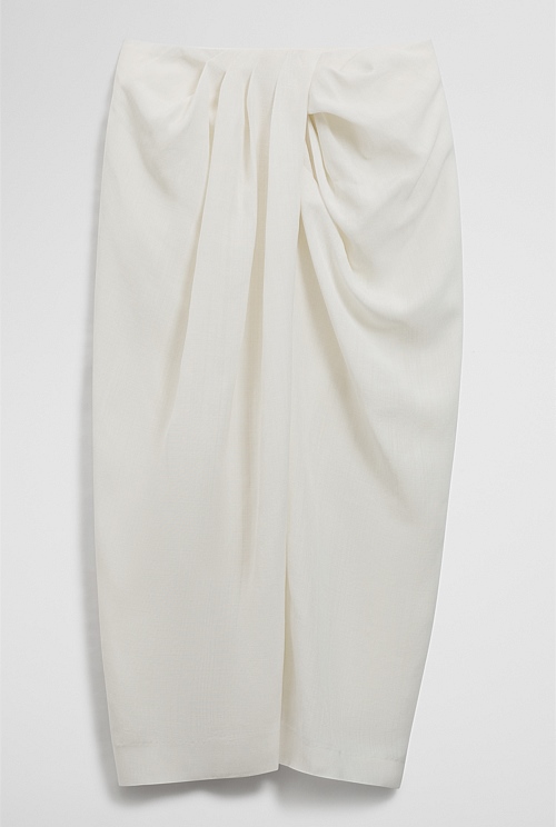 Knot Detail Midi Skirt