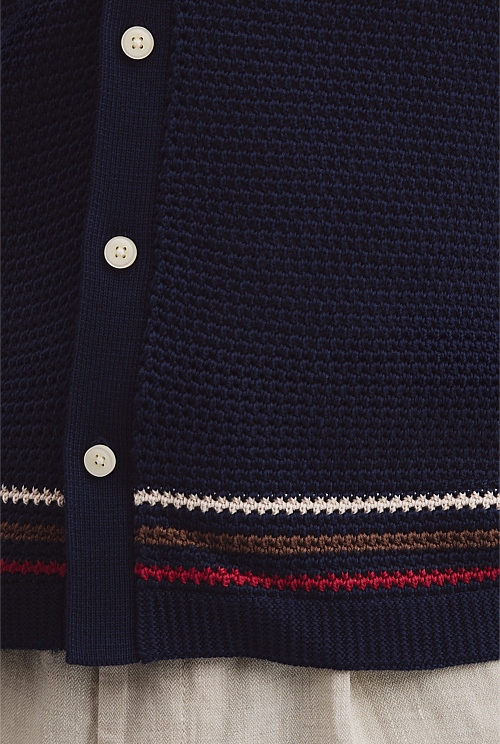 Relaxed Fit Australian Cotton Stripe Knit Shirt Relaxed Fit Australian Cotton Stripe Knit Shirt