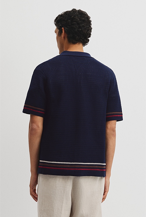 Relaxed Fit Australian Cotton Stripe Knit Shirt Relaxed Fit Australian Cotton Stripe Knit Shirt