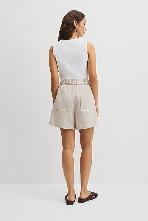 Pull On Linen Short Pull On Linen Short