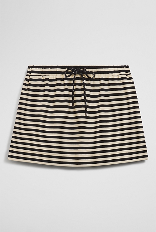 Australian Cotton Blend Stripe Jersey Skirt