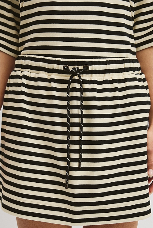 Australian Cotton Blend Stripe Jersey Skirt