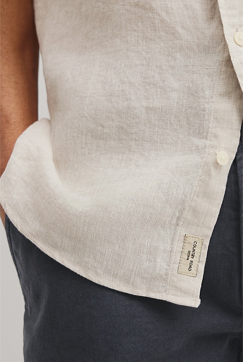Regular Fit Short Sleeve Linen Shirt