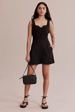 Black Shaped Front Rib Tank - T-Shirts & Tops | Country Road