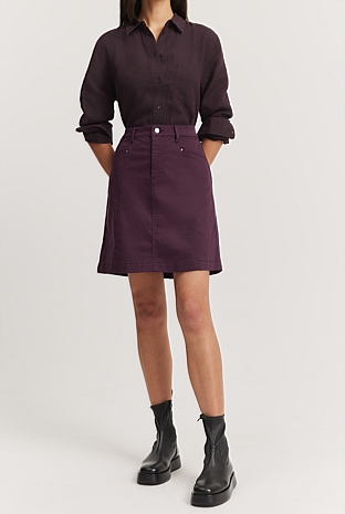 Pinot Noir Sateen Skirt - Skirts | Country Road