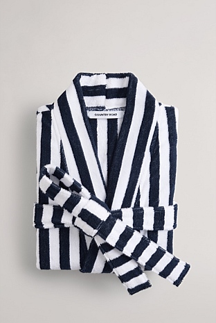Navy Australian Cotton Pool Robe - Bathroom Accessories | Country Road