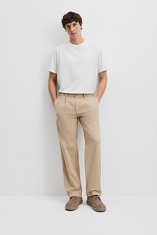 Sand Relaxed Fit Twill Pant - Pants | Country Road image.