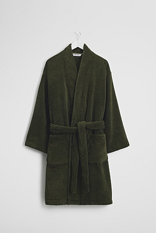 Dark Olive Mara Australian Cotton Bath Robe - Australian Grown ...