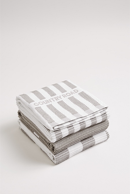 CR Stripe Australian Cotton Tea Towel Pack of 3