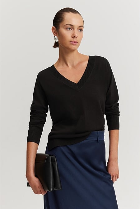 Verified Australian Merino Wool V-Neck Knit