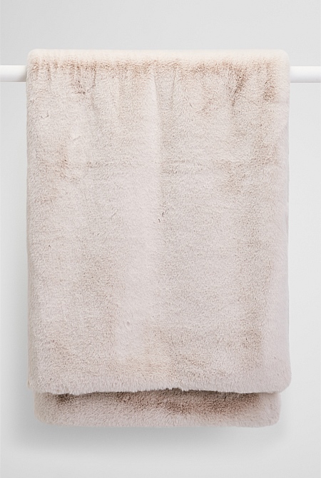 Hailey Recycled Polyester Blend Fur Throw