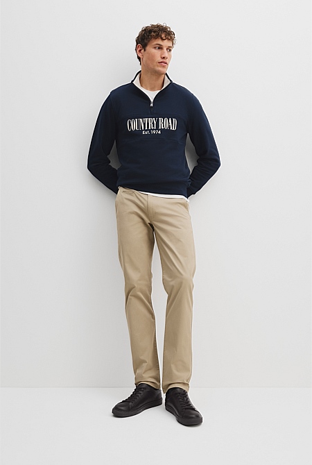 Verified Australian Cotton Half Zip Heritage Sweat