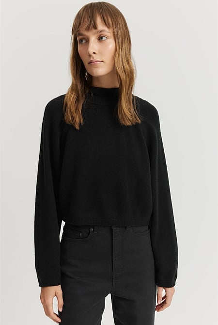 GCS-certified Cashmere Blend Crop Knit